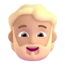 Man: beard: medium-light skin tone 3D animated emoji