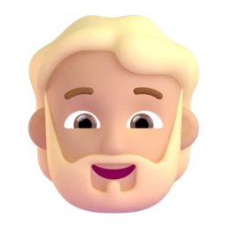 Man: beard: medium-light skin tone animated emoji