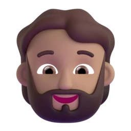 Man: beard: medium skin tone animated emoji