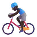 Man biking: dark skin tone 3D animated emoji