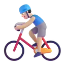 Man biking: light skin tone 3D animated emoji