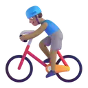 Man biking: medium skin tone 3D animated emoji