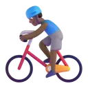 Man biking: medium-dark skin tone 3D animated emoji
