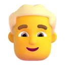 Man: blond hair 3D animated emoji