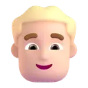 Man: blond hair: light skin tone 3D animated emoji