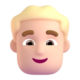 Man: blond hair: light skin tone animated emoji