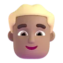 Man: blond hair: medium skin tone 3D animated emoji