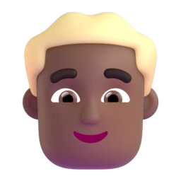 Man: blond hair: medium-dark skin tone animated emoji