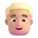 Man: blond hair: medium-light skin tone 3D animated emoji