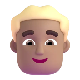 Man: blond hair: medium skin tone animated emoji