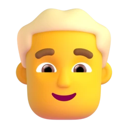 Man: blond hair animated emoji