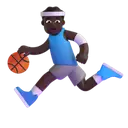 Man bouncing ball: dark skin tone 3D animated emoji