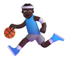 Man bouncing ball: dark skin tone animated emoji