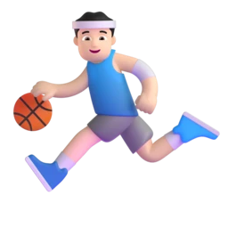 Man bouncing ball: light skin tone animated emoji