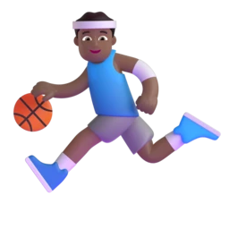 Man bouncing ball: medium-dark skin tone animated emoji