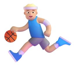 Man bouncing ball: medium-light skin tone animated emoji