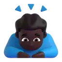 Man bowing: dark skin tone 3D animated emoji