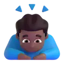 Man bowing: medium-dark skin tone 3D animated emoji