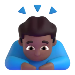 Man bowing: medium-dark skin tone animated emoji