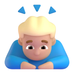 Man bowing: medium-light skin tone animated emoji