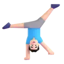 Man cartwheeling: light skin tone 3D animated emoji