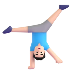 Man cartwheeling: light skin tone animated emoji