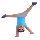 Man cartwheeling: medium skin tone 3D animated emoji