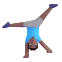 Man cartwheeling: medium-dark skin tone 3D animated emoji
