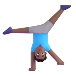 Man cartwheeling: medium-dark skin tone animated emoji