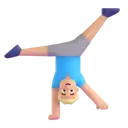 Man cartwheeling: medium-light skin tone 3D animated emoji