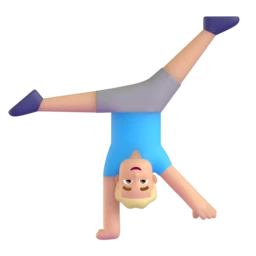 Man cartwheeling: medium-light skin tone animated emoji