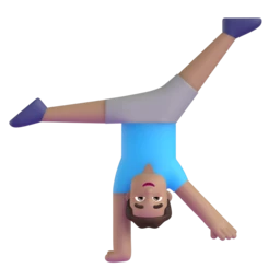 Man cartwheeling: medium skin tone animated emoji