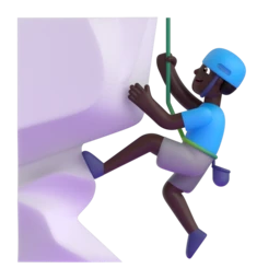 Man climbing: dark skin tone animated emoji
