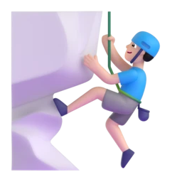 Man climbing: light skin tone animated emoji