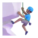 Man climbing: medium skin tone 3D animated emoji