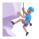 Man climbing: medium-light skin tone 3D animated emoji
