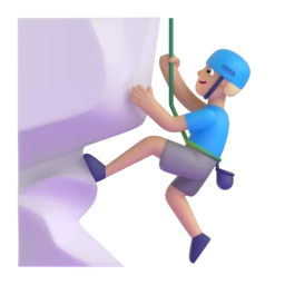 Man climbing: medium-light skin tone animated emoji