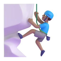 Man climbing: medium skin tone animated emoji