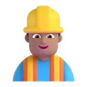 Man construction worker: medium skin tone 3D animated emoji
