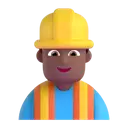 Man construction worker: medium-dark skin tone 3D animated emoji