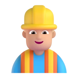 Man construction worker: medium-light skin tone animated emoji