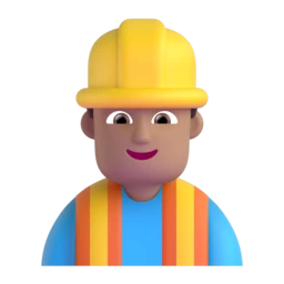 Man construction worker: medium skin tone animated emoji