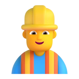 Man construction worker animated emoji