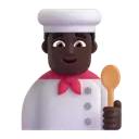 Man cook: dark skin tone 3D animated emoji
