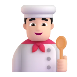 Man cook: light skin tone animated emoji
