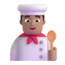 Man cook: medium skin tone 3D animated emoji