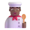 Man cook: medium-dark skin tone 3D animated emoji
