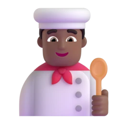 Man cook: medium-dark skin tone animated emoji