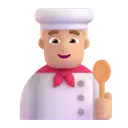 Man cook: medium-light skin tone 3D animated emoji