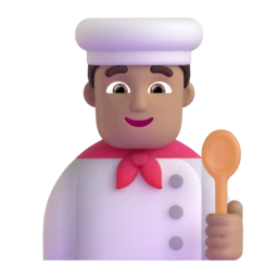 Man cook: medium skin tone animated emoji
